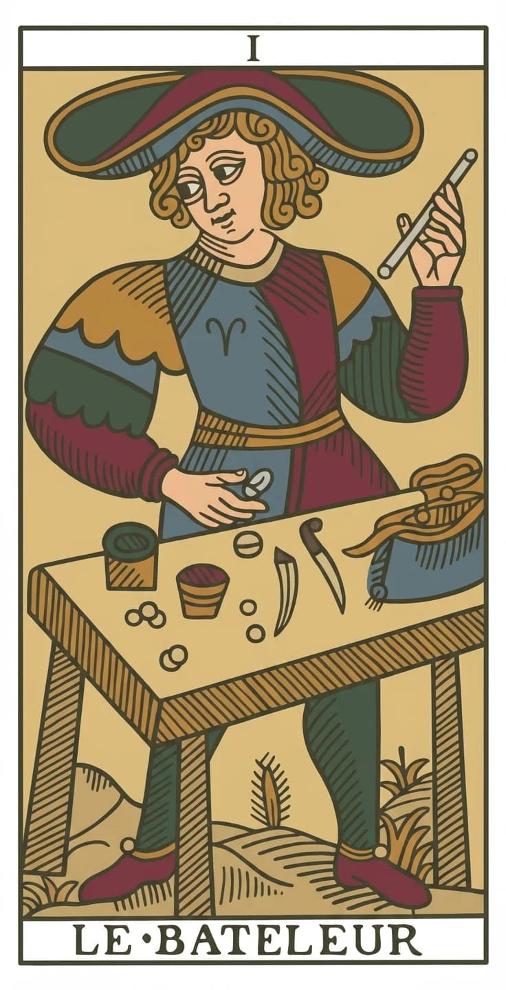 Le Bateleur — Tarot de Marseille Nicolas Conver 1760